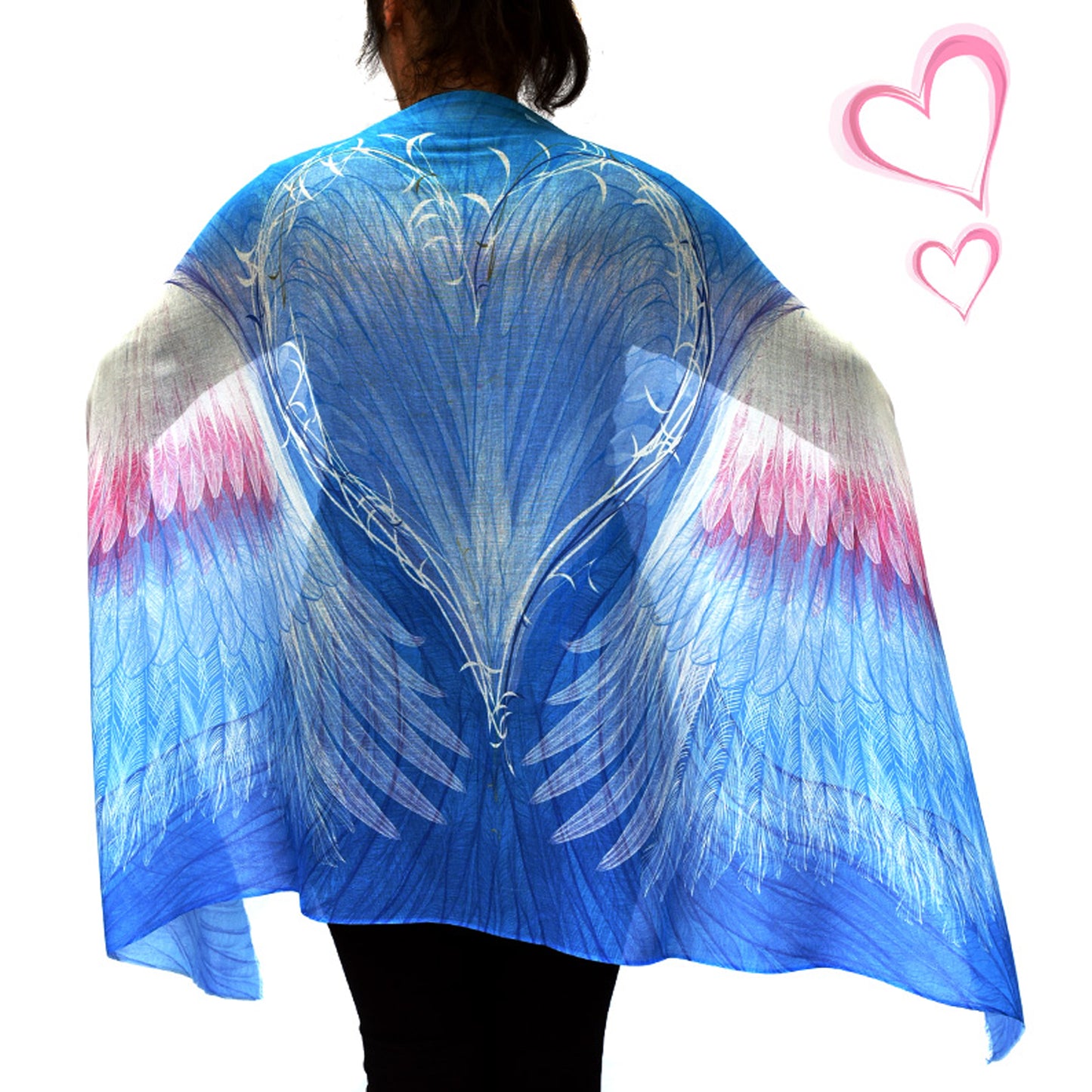 Wings Scarf - 'Crystal' in Cotton/Modal by Wayne Tikisci