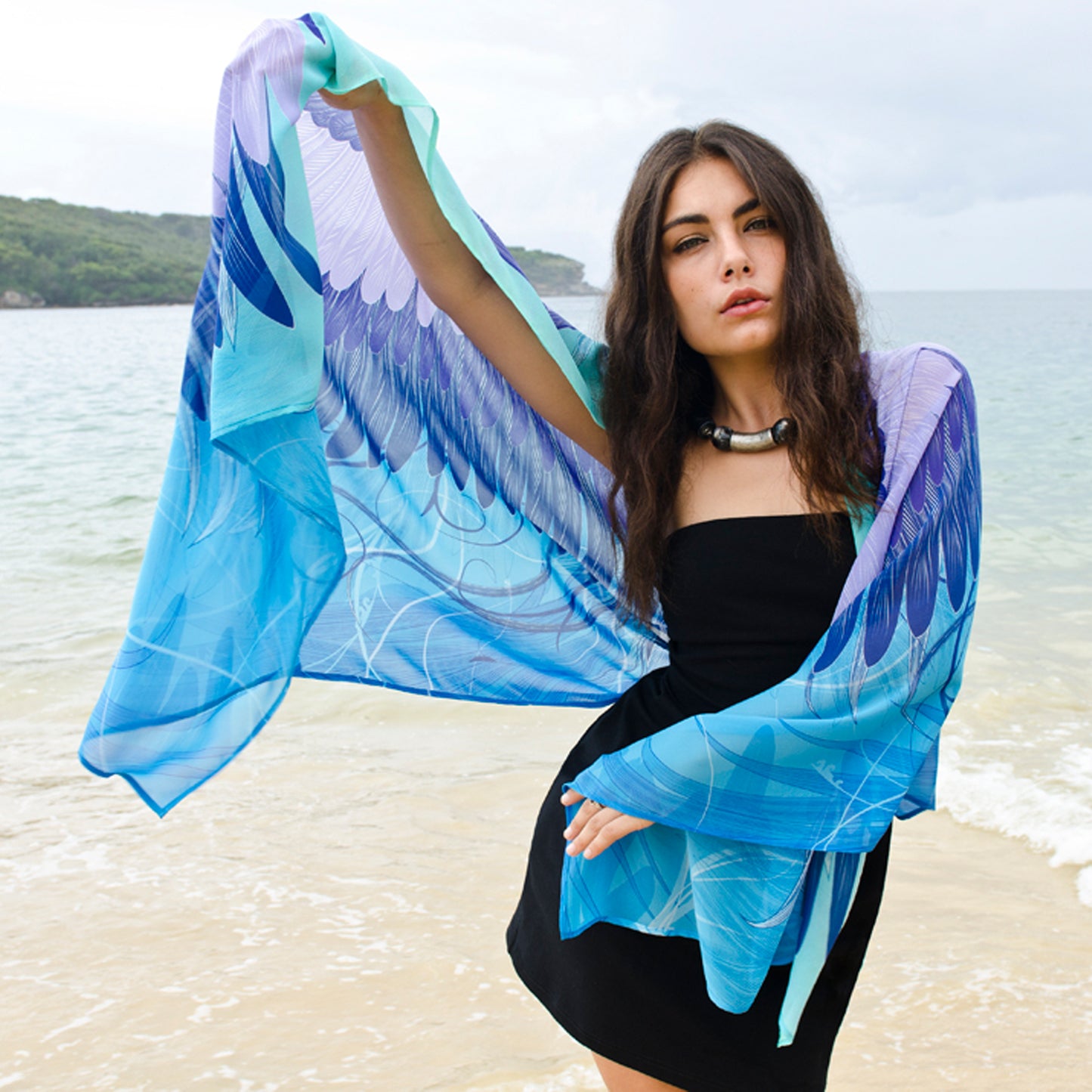 wearable art; wearable art scarf; pure silk, special gift for her, graduation gift; mother’s day gift; gift of encouragement; meaningful gift; gift for her; Australian designer; Wayne Tikisci; Teresa Gratkowski; special gift; unisex gift; Pacific Breeze Australia; Pacific Breeze; cotton modal scarf; soft shawl; gift for grieving; grief gift; thoughtful gift; meaningful gift