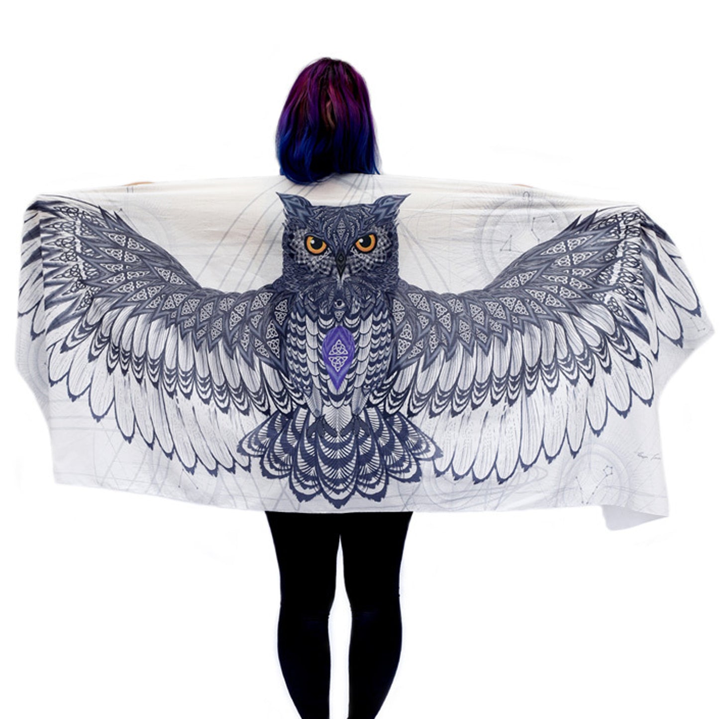 wearable art; owl scarf, wearable art scarf; pure cotton shawl, special gift, graduation gift; mother’s day gift; gift of encouragement; meaningful gift; gift for her; Australian designer; Wayne Tikisci; Teresa Gratkowski; special gift; unisex gift; Pacific Breeze Australia; Pacific Breeze; cotton scarf; soft shawl; gift for grieving; grief gift; thoughtful gift; meaningful gift of encouragement, inspiring gift