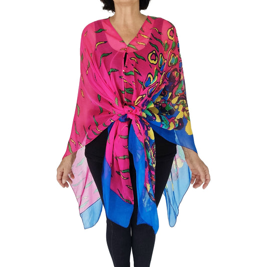 Diva Drape, resort wear, resort chic, pure silk coverup, swim cover up, top arm coverage, shoulder cover, stylish top, Pacific Breeze, Pacific Breeze Australia, Australian made, timeless style, ; resort style; travel wear; pack light; multi-wear garment; versatile holiday wear; pack light; Australian designer; made in Australia