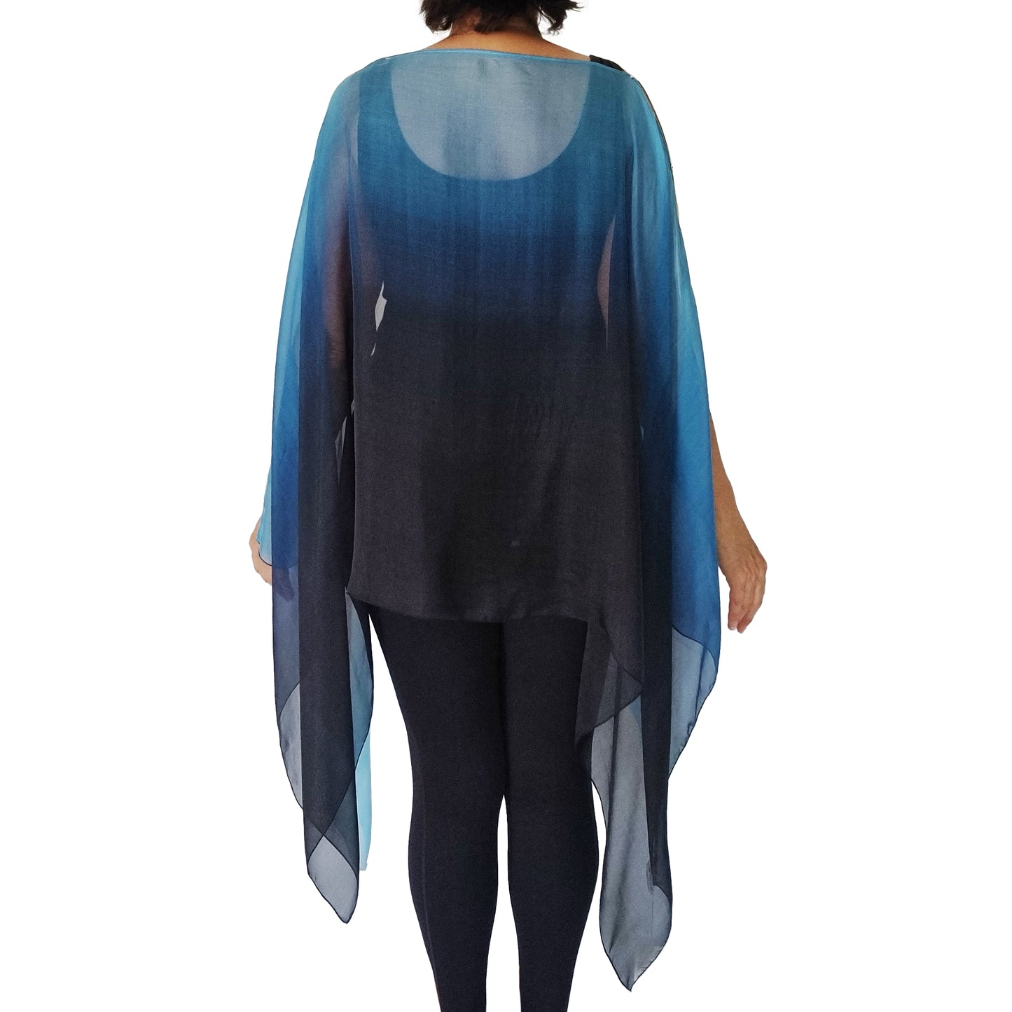 Diva Drape, resort wear, resort chic, pure silk coverup, swim cover up, top arm coverage, shoulder cover, stylish top, Pacific Breeze, Pacific Breeze Australia, Australian made, timeless style, ; resort style; travel wear; pack light; multi-wear garment; versatile holiday wear; pack light; Australian designer; made in Australia