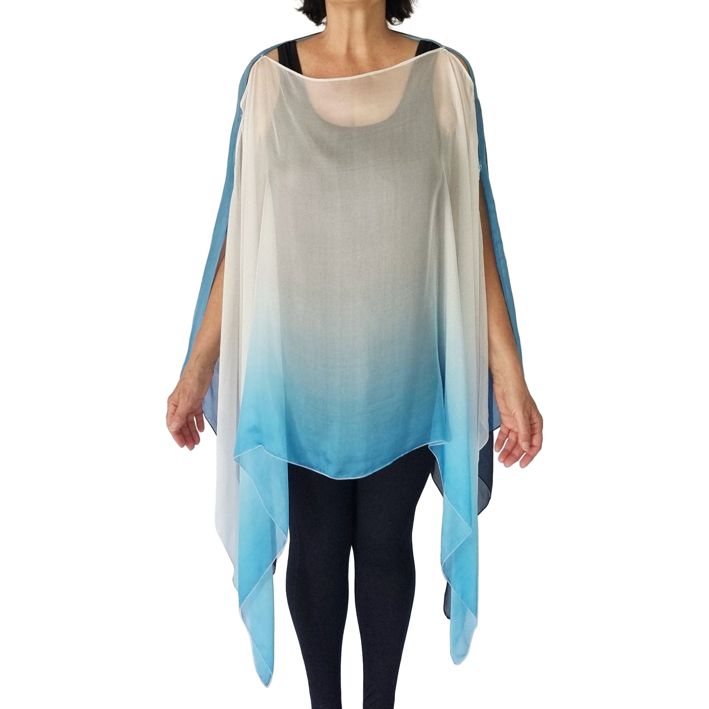 Diva Drape, resort wear, resort chic, pure silk coverup, swim cover up, top arm coverage, shoulder cover, stylish top, Pacific Breeze, Pacific Breeze Australia, Australian made, timeless style, ; resort style; travel wear; pack light; multi-wear garment; versatile holiday wear; pack light; Australian designer; made in Australia