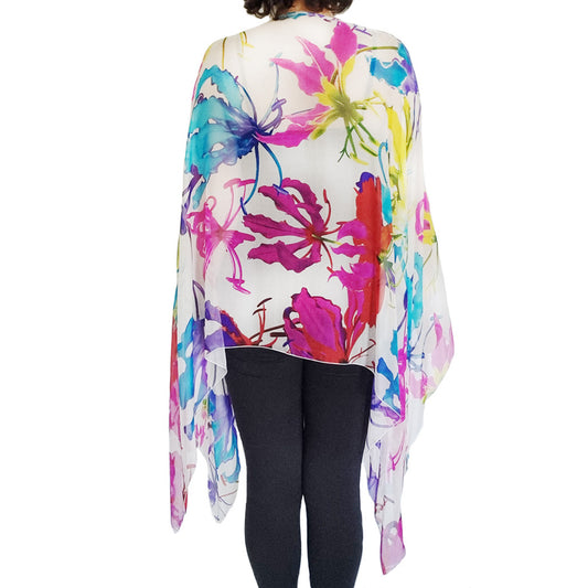 Diva Drape, resort wear, resort chic, pure silk coverup, swim cover up, top arm coverage, shoulder cover, stylish top, Pacific Breeze, Pacific Breeze Australia, Australian made, timeless style, ; resort style; travel wear; pack light; multi-wear garment; versatile holiday wear; pack light; Australian designer; made in Australia