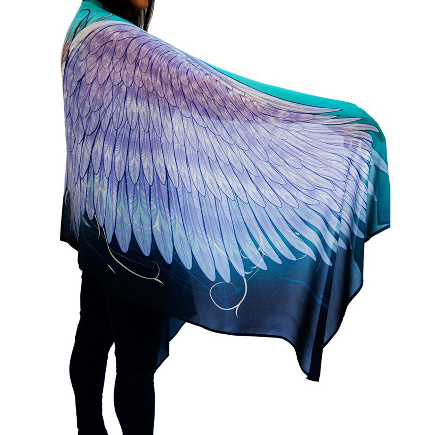 wearable art; wearable art scarf; eagle wings scarf, pure silk, special gift for her, graduation gift; mothers day gift; gift of encouragement; meaningful gift; gift for her; Australian designer; Wayne Tikisci; Teresa Gratkowski; special gift; unisex gift; Pacific Breeze Australia; Pacific Breeze; pure silk scarf; luxurious shawl; gift of encouragement; grief gift; thoughtful gift; meaningful gift