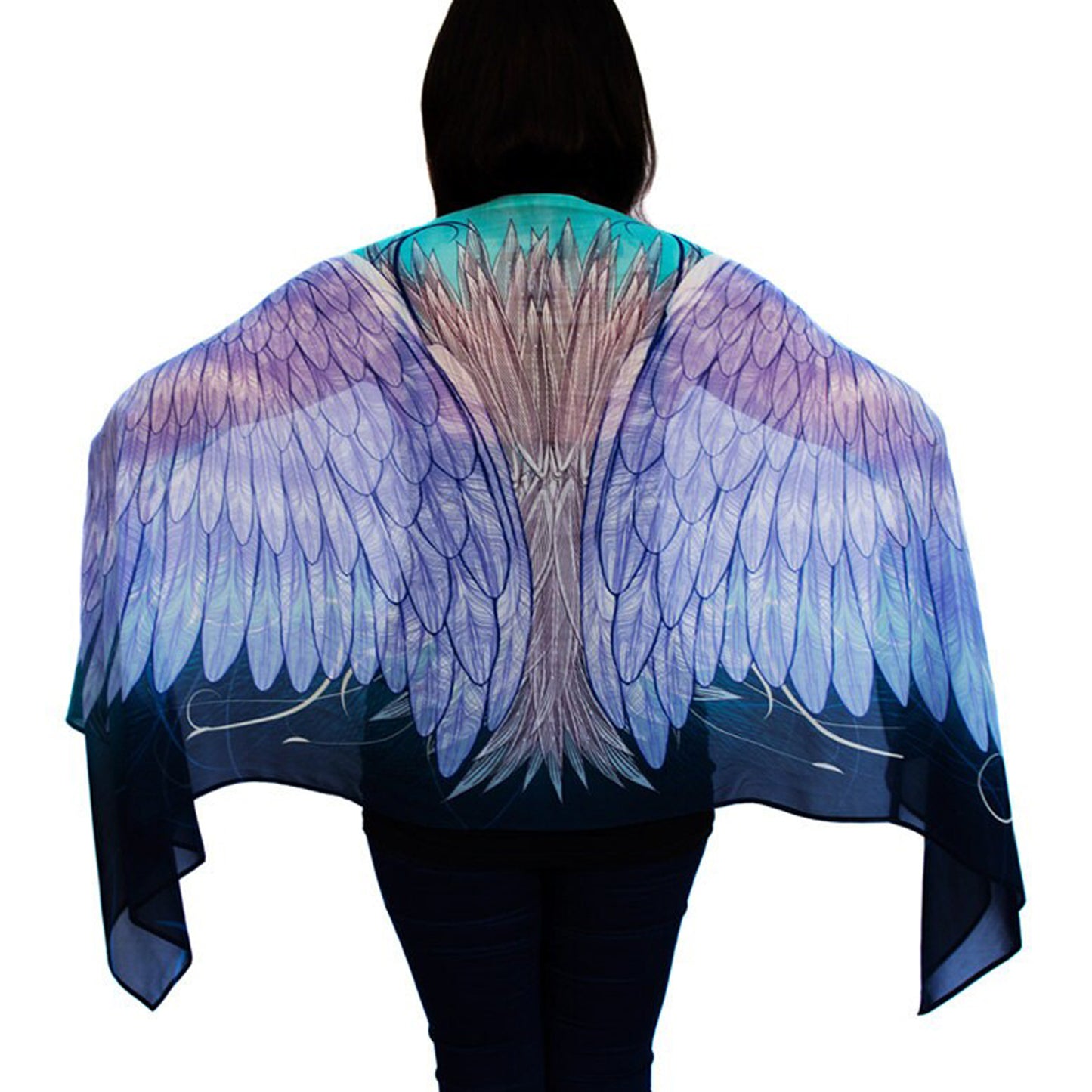 wearable art; wearable art scarf; eagle wings scarf, pure silk, special gift for her, graduation gift; mothers day gift; gift of encouragement; meaningful gift; gift for her; Australian designer; Wayne Tikisci; Teresa Gratkowski; special gift; unisex gift; Pacific Breeze Australia; Pacific Breeze; pure silk scarf; luxurious shawl; gift of encouragement; grief gift; thoughtful gift; meaningful gift