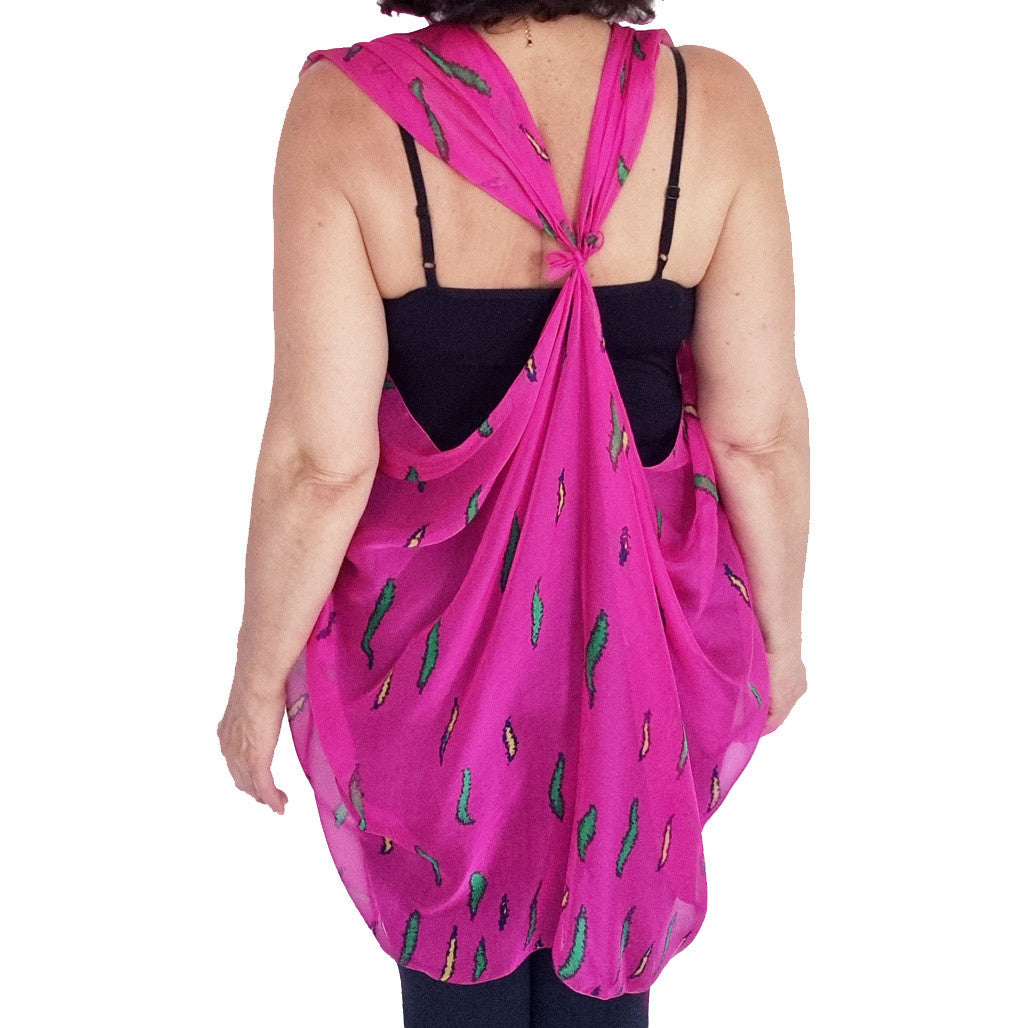 Silk Paris Vest - Hot Pink Splash Print - LAST ONE