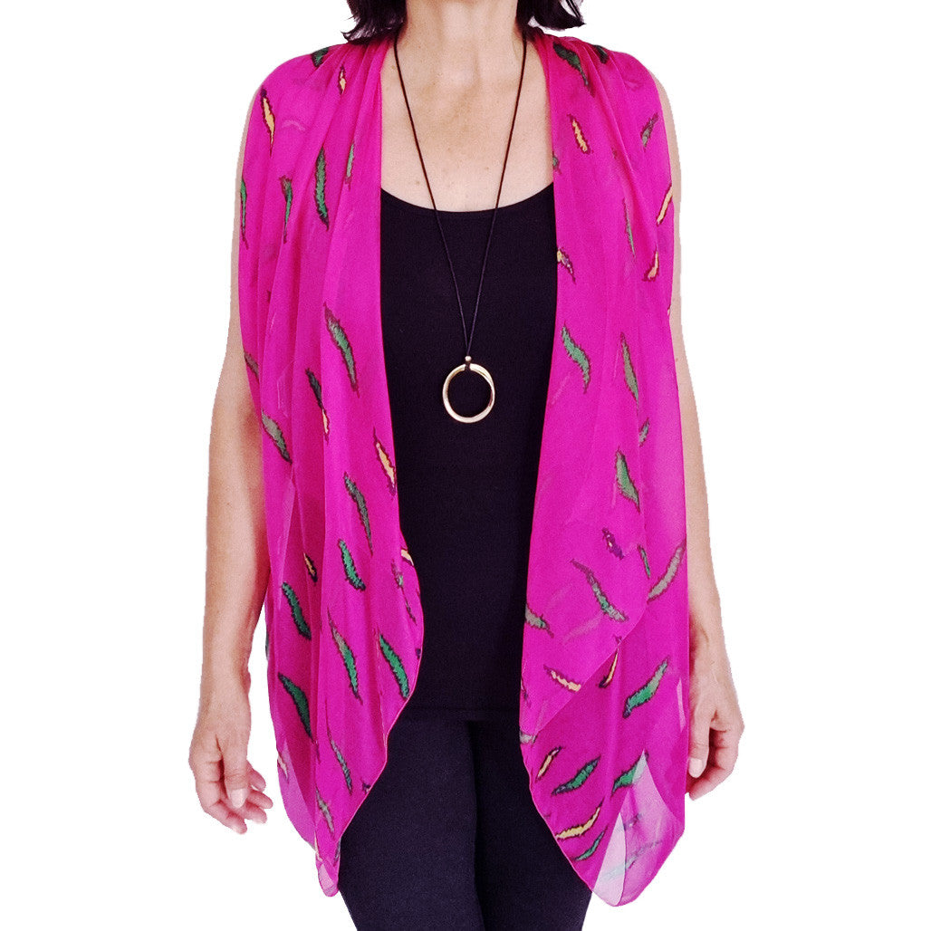 Silk Paris Vest - Hot Pink Splash Print - LAST ONE