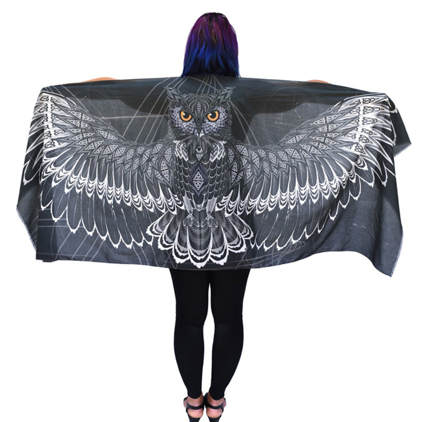 wearable art; owl scarf, wearable art scarf; pure cotton shawl, special gift, graduation gift; mother’s day gift; gift of encouragement; meaningful gift; gift for her; Australian designer; Wayne Tikisci; Teresa Gratkowski; special gift; unisex gift; Pacific Breeze Australia; Pacific Breeze; cotton scarf; soft shawl; gift for grieving; grief gift; thoughtful gift; meaningful gift of encouragement, inspiring gift